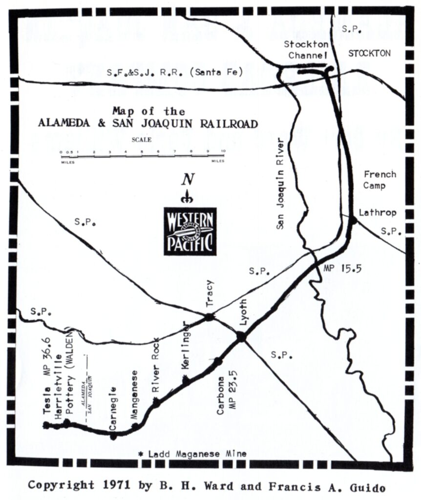 A map of the Alameda and San Joaquin Railroad (Image)