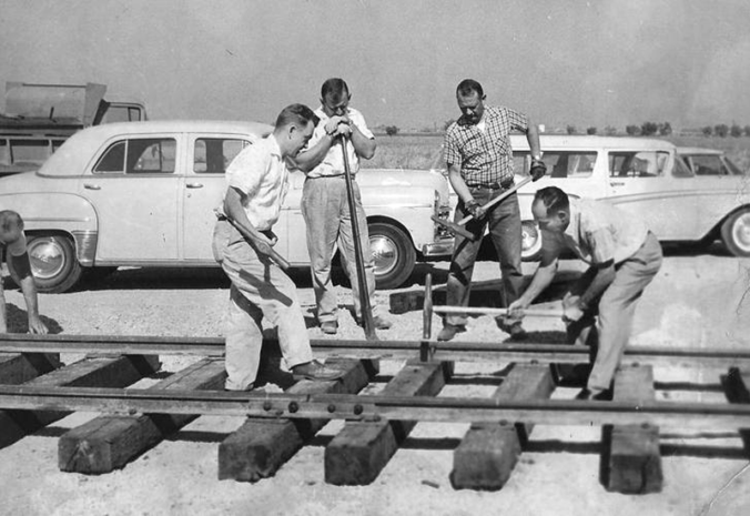 Southern Pacific Railroad gandy dancers (1958 Photo)